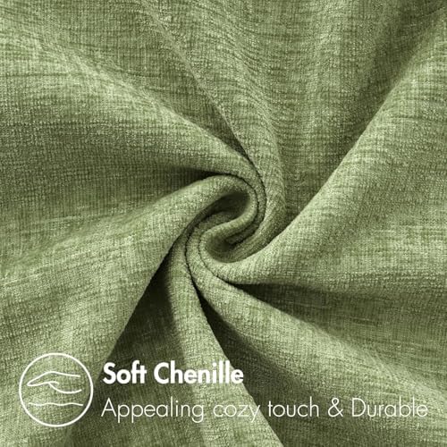 MIULEE Soft Chenille Lumbar Throw Pillow Covers Sage Green 14x24 Pack of 2 - Image 3