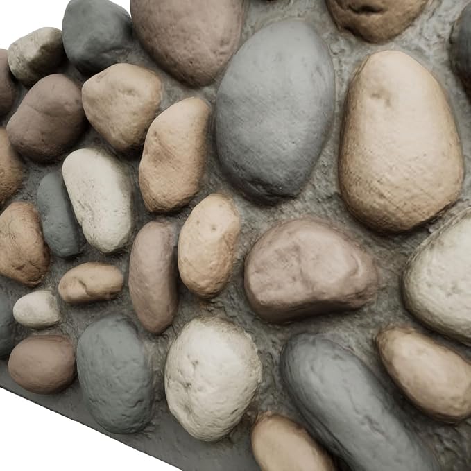 EverStone River Rock Faux Rock Panel, 49"W x 24 3/4"H x 3"D, Pebble Mix Color - Image 7