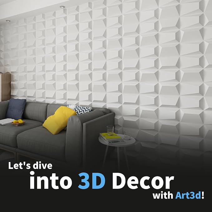Art3d Decorative 3D Wall Panel, 32 Sq.FT PVC Interior Wall Decor for Living Room, Bedroom, Lobby, Office, Shopping Mall, White - Image 7