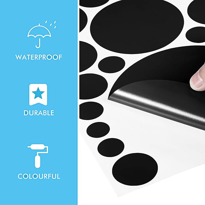 Zonon 264 Pcs Polka Dot Wall Stickers, Vinyl Peel Stick Removable Black | Circle Dots Decals for Classroom Nursery Bedroom Playroom, Easy to Apply and Remove Without Damage, Kids Room Decor - Image 6