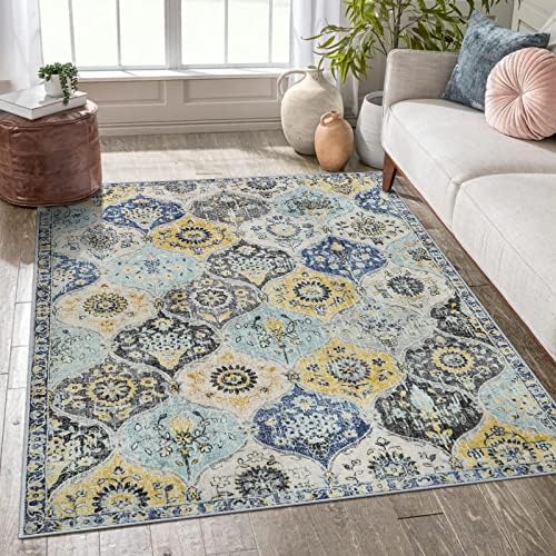 Lahome Moroccan Washable Small Area Rug, 3x5 Area Rug for Bedroom Living Room by Lahome