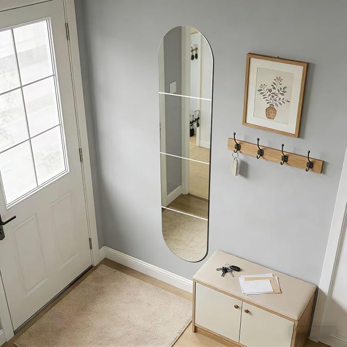 8-piece set of acrylic wall mounted mirrors, 10x10 inch self-adhesive frameless square combined with curved makeup lenses, flexible plastic lenses for bedrooms, home use, gym doors (8pcs - 10‘’×10’) - Image 7