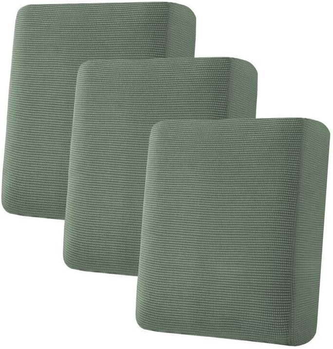 H.VERSAILTEX Super Stretch Individual Seat Sofa Covers Couch Cushion Covers Slipcover Sets Thick Jacquard Textured Twill Fabric (3 Piece, Loden Frost) by HVERSAILTEX