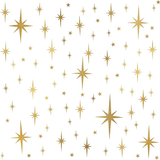 Star Wall Stickers Girls Room Wall Decals Sparkle Wall Decor Stick and Peel | Gold star stickers, wall decals, wall stickers, whimsy celestial decor, removable vinyl, for living room kids bedroom nursery by Easma
