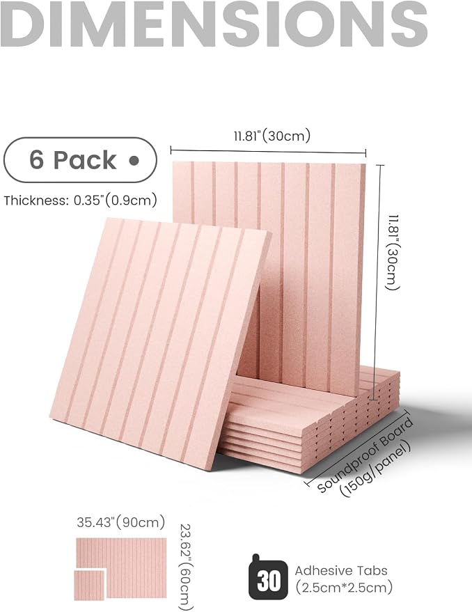 Fluxynara 36" x 24" Large Felt Bulletin Board, Pink | 6 Pack Cork Board Alternative with 30 Safe Adhesive Tabs, Pin Boards for Wall Decor, Home, Office, Classroom,Dorm - Image 2