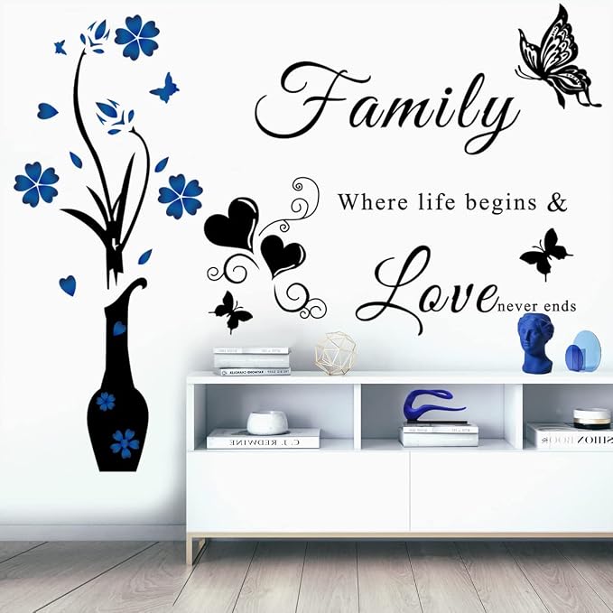 Family Wall Sticker Decals: Inspirational Quote Vase Art Vinyl Lettering Saying for Living Room, Bedroom & Dining Room Decor by CASADECOR
