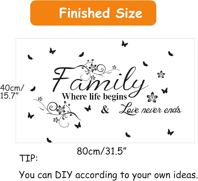 Family Wall Lettering Stickers Art Decals Decorations for Bedroom Living Room Bathroom Dining Room, Inspirational Love Quotes Saying Word Sign Women Men Home Vinyl Decor - Image 4