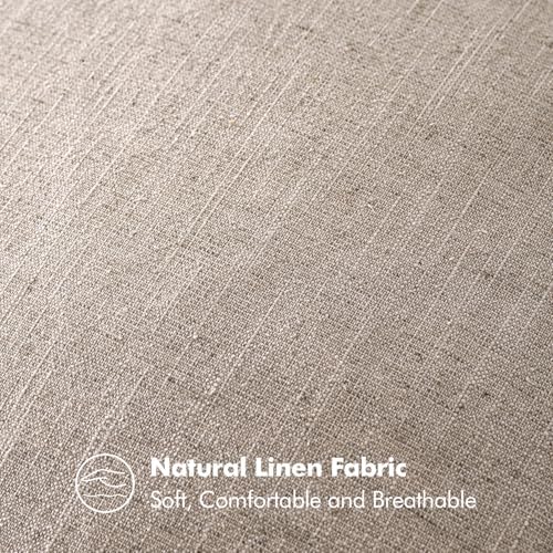 MIULEE Decorative Linen Pillow Covers 20x20 Inch Natural Linen - Image 3
