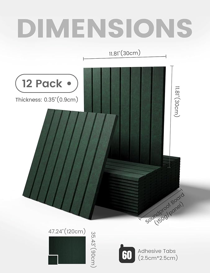 Fluxynara 48" x 36" Large Felt Bulletin Board, Pine Green | 12 Pack Cork Board Alternative with 60 Safe Adhesive Tabs, Pin Boards for Wall Decor, Home, Office, Classroom,Dorm - Image 2
