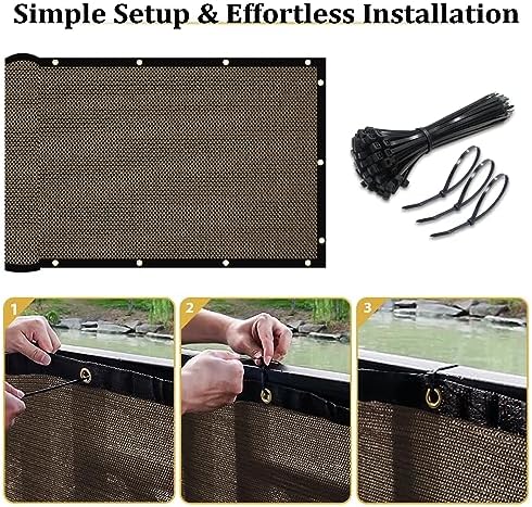 Shade&Beyond 5' X 50' Fence Privacy Screen Heavy Duty 170 GSM Fencing Mesh Shade Net Cover for Wall Garden Back Yard Outdoor Home Decoration, Brown - Image 4