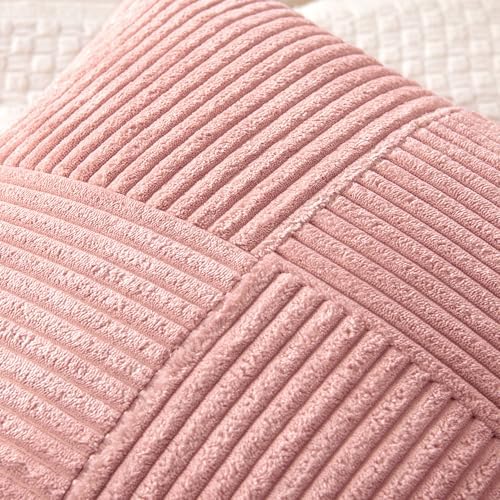 MIULEE Blush Pink Decorative Throw Pillow Covers for Couch 18x18 Inch - Image 2