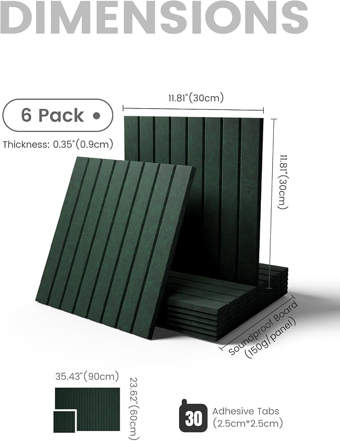 Fluxynara 36" x 24" Large Felt Bulletin Board, Pine Green | 6 Pack Cork Board Alternative with 30 Safe Adhesive Tabs, Pin Boards for Wall Decor, Home, Office, Classroom,Dorm - Image 2