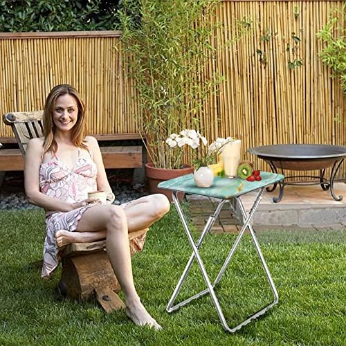 Garden 4 you Folding TV Tray Table TV Dinner Table with Sturdy MDF Top,Eating Trays for Living Room with No Assembly Required 15 x 18.9 x 26 in(Sea Blue,1PC) - Image 2