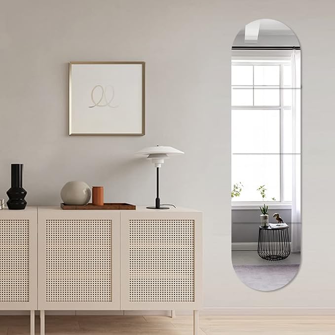 Full Body Length Mirrors for Walls, 12x12" 4pcs Acrylic Plexiglass Mirror Wall-Mounted Stick On Frameless Square Makeup Large Long Mirror Home Workout Gym Hallway Mirror Dorm Floor Tile Self Adhesive - Image 7
