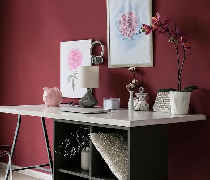 Yasinet Red Wallpaper Red Peel and Stick Wallpaper Rosered Contact Paper for Cabinets Modern Burgundy Waterproof Self Adhesive Removable Wall Paper for Wall Bedroom Bathroom Vinyl 17.7'' X 393.7'' - Image 8