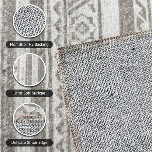 RUGSURE Washable Area Rugs 8' x 10' - 1/6 Thick - Moroccan-Inspired -Stain & Water Resistant Non-Slip - Resistant Rug for Living Room, Bedroom, Nursery, Pet & Child Friendly (Grey) - Image 7