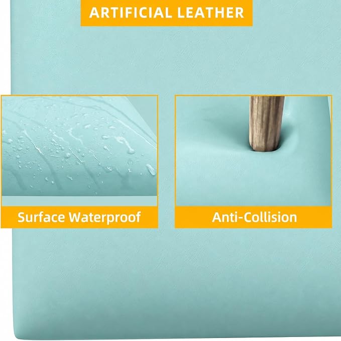 Anti Collision Wall Padding for Kids, Upholstered 3D Wall Panels | 4 Packs 7.8'' x 15.7'' Peel and Stick Headboard, Self Adhesive Wall Pads for Kids, Bedroom, Living Room, Light Blue - Image 4