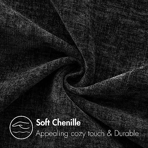 MIULEE Soft Chenille Throw Pillow Covers Black 18x18 Inch Pack of 2 - Image 2