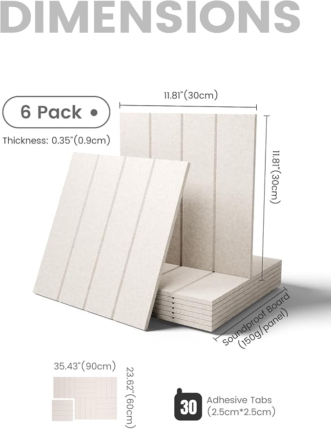 Fluxynara 36" x 24" Large Felt Bulletin Board, Oatmeal | 6 Pack Cork Board Alternative with 30 Safe Adhesive Tabs, Pin Boards for Wall Decor, Home, Office, Classroom,Dorm - Image 2
