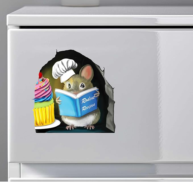 Adorable Pastry Mouse Reading Book Wall Sticker Decal – Kids Room, Classroom, Home Decor, Bookcase, Book Lover Gift, Children's Bedroom, Nursery, Cute Mouse, MICESTERPIECE - Image 9