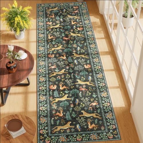DUKINO 2x7 Runner Rug for Hallway, Washable Kitchen Rugs Non Slip, Black - Image 3