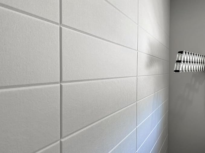 Shiplap Felt Wall Panels for Interior Wall Decor, Accent Wall Paneling for Bedroom Living Room & Office, Peel and Stick, Sound Absorbing – 24 Pack Felt Wall Tiles with Adhesive - Warm White - Image 5