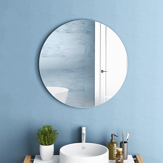 12'' Round Wall Mirror Tiles Self Adhesive Circle Mirror for Wall - Image 7