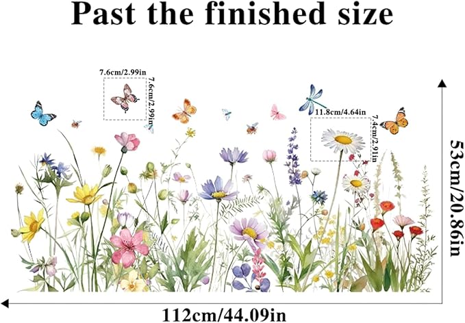 Arawat Flower Wall Murals Peel Plant Wall Stickers Room Wall Decals Decor for Bedroom Wall Stickers for Living Room Wall Decor Stickers & Murals 3D Wall Art as Decorations - Image 4