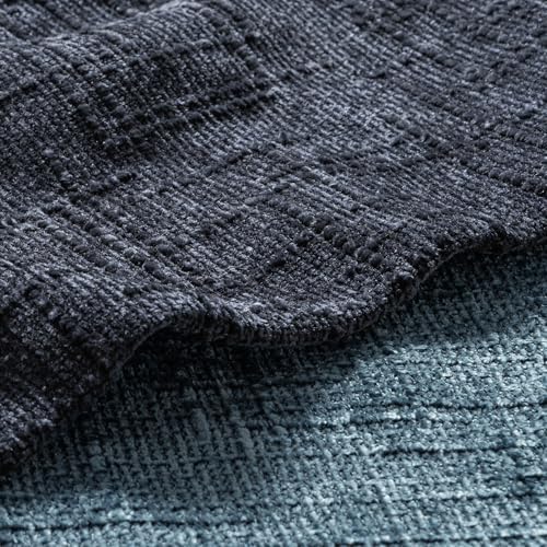 MIULEE Chenille Textured Throw Pillow Covers Navy Blue 20x20 Set of 2 - Image 2