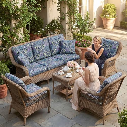14Pcs Patio Cushion Covers Stretch Outdoor Furniture Protector Slipcovers - Image 2