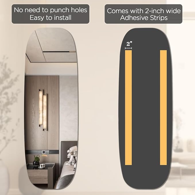 iCAGY Acrylic Full Body Self-Adhesive Shatterproof Mirror - Image 2