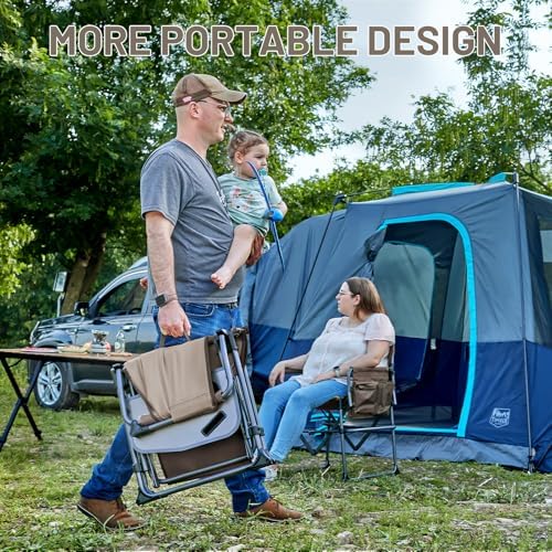 TIMBER RIDGE 400lbs Heavy Duty Camping Chair Portable Directors Chair - Image 6