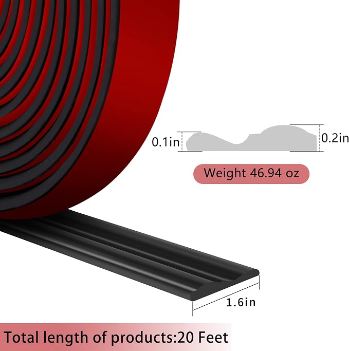 moonoom 20 Ft x 1.6'' Wall Decoration Molding Trim, Black Self-Adhesive 3D Chair Rail Panel Molding, Flexible DIY Wall Trim for Mirror, Window Frame and Home Decoration - Image 2