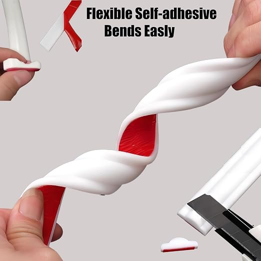 20FTx1.3IN Peel and Stick Wall Molding Trim, TPE Rubber Flexible Chair Rail for Mirror Frames, Doors & Home Decor - Matte White (Note: Heat Treatment Required for Best Adhesion) - Image 9