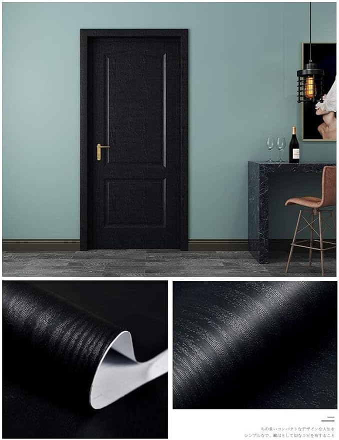 tiltil Black Wood Peel and Stick Wallpaper Wood Contact Paper 24" × 393" | Self-Adhesive Wallpaper Removable Waterproof Wall Paper Vinyl for Countertop Furniture Kitchen Countertop Easy to Clean - Image 7
