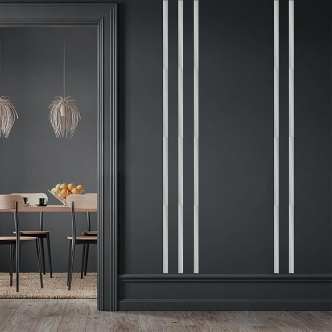 Silver Metal Wall Art Modern Striped Walls Decor Minimalist Line Arts Sign | Minimalist line art hanging sign, easy to install, metal plaque decorative, walls sculptures, for bedroom office living room by Easma