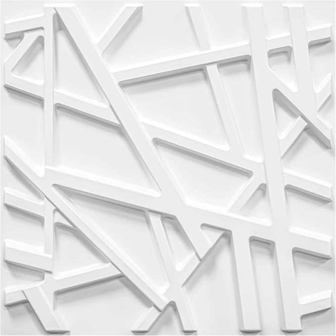 LEVOWAY 33 Pack 3D Wall Panels for Interior Wall Decor, 12''x12'' White Accent Textured Wall Panels, Wall Covering Panles for Living Room, Gaming Room, TV Background, Cover 32 Sq.Ft by LEVOWAY