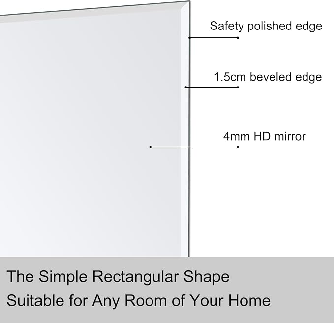 2 Pack 24"x36" Bathroom Vanity Mirror for Over Sink, Frameless Wall Mirror - Image 4