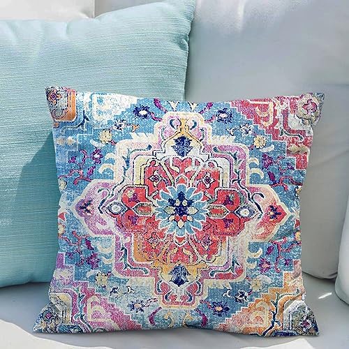 Snycler Antique Boho Hereke Rug Print Boho Throw Pillow Cover 22x22 Inch Set of 2 Double Sided Decorative Soft Throw Pillow Case Cushion Case for Home Decor Living Room Bed Couch Car - Image 5