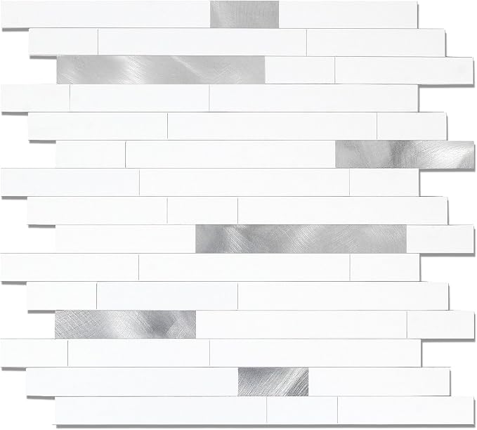 Yipscazo 2026 New Upgrade Peel and Stick Backsplash, Stick on Backsplash Tiles for Kitchen, Bathroom, Fireplace (20 Sheets, Pure White) by Yipscazo