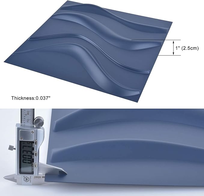 Art3d Navy Blue 3D Wall Panel PVC Slim Wave Covers 32 Sqft, for Interior Wall Decor in Living Room,Bedroom,Lobby,Office,Shopping Mall - Image 6