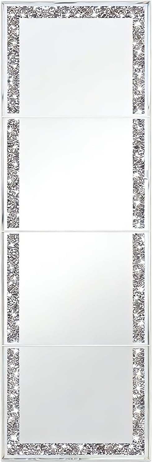 ZOLAPI Glamorous Crystal Crush Diamond Design – Adorned with Sparkling Crushed Diamond Trim Along the Edges, This Frameless Mirror adds a Touch of Luxury and Elegance to Any Space(11x14 inch 4pcs) by ZOLAPI