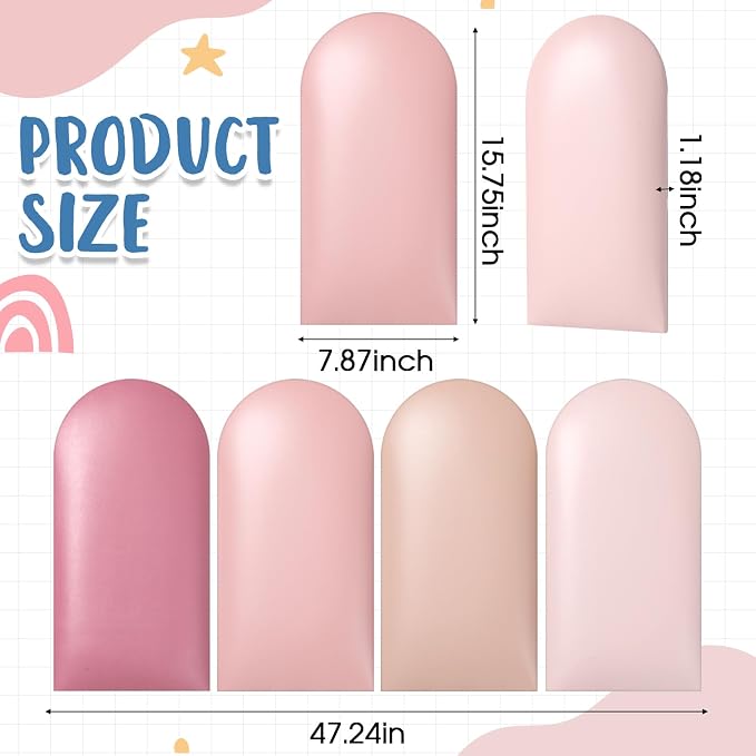Jetec 12 Pcs Kids Wall Padding Panels, 1.18 Inch Thick Foam Wall Protector, 15.75 x 7.87 Inch Soft 3D Pink Safety Panels for Nursery & Playroom - Image 2