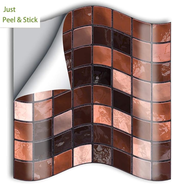 Alwayspon 25 Pcs Self-Adhesive Peel and Stick Wall Tile Sticker for Home Decor, Water-Proof Backsplash for Kitchen Bathroom, 6x6inch - Image 8