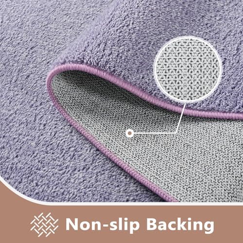 7x10 Large Purple/White Area Rug Non-Slip Washable for Living Room Bedroom - Image 4