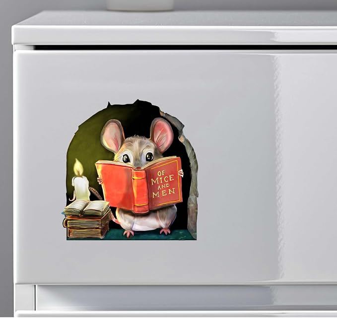 Mouse Reading Book Wall Sticker Decal – Kids Room, Classroom, Home Decor, Bookcase, Book Lover Gift, Children's Bedroom, Nursery, Cute Mouse, MICESTERPIECE - Image 8
