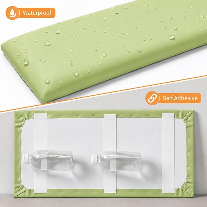 Anti Collision Wall Padding for Kids, Upholstered 3D Wall Panels | 4 Packs 7.8'' x 15.7'' Peel and Stick Headboard, Self Adhesive Wall Pads for Kids, Bedroom, Living Room, Grass Green - Image 7