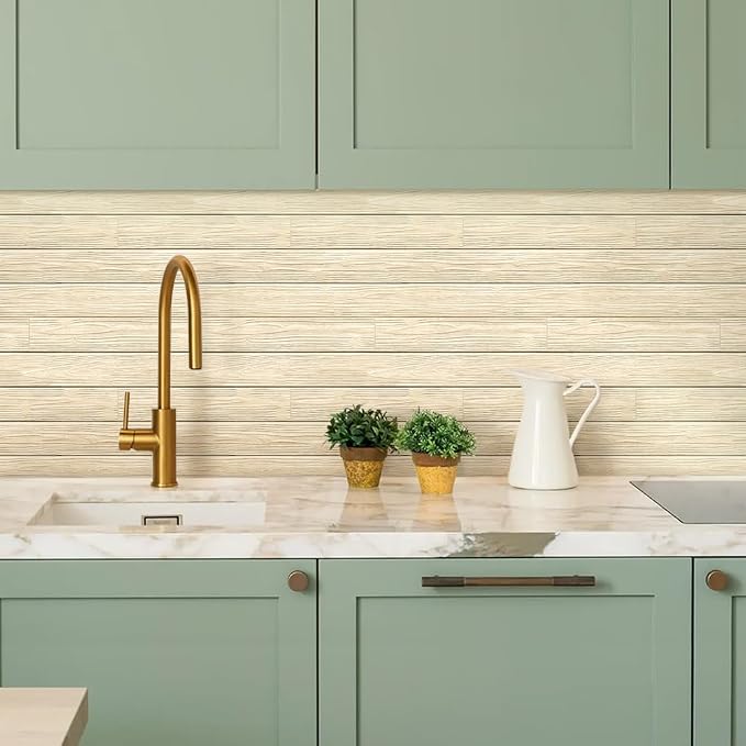 Commomy 3D Faux Wood Peel and Stick Wall Tiles 10 Pcs 11.8" x 11.8" | Ultralight Thin PVC Interior Wall Decor for Bedroom, Bathroom, Kitchen Backsplash,Living Room(9.7sq.ft) - Image 2