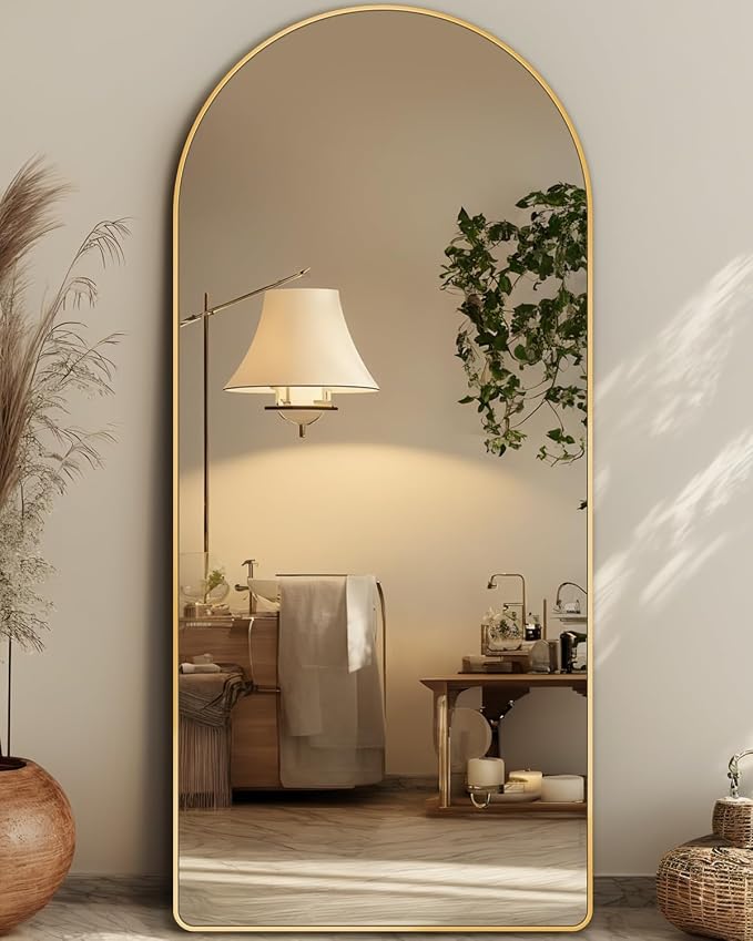 Antok Full Length Mirror, 71"x32" Floor Mirror with Stand, Gold, Arch by AntokMirror