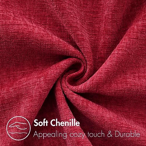 MIULEE Soft Chenille Throw Pillow Covers Red 16x16 Inch Pack of 2 - Image 2